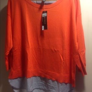Ralph Lauren layered sweater, orange, long sleeves